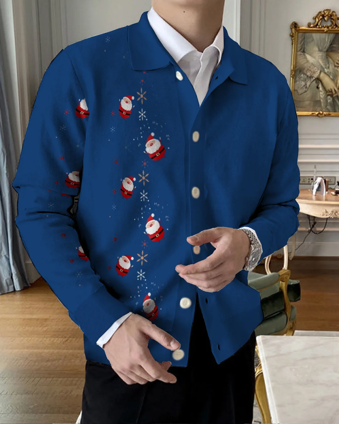 Men's Lapel Knitted Sweater Cardigan c2e3