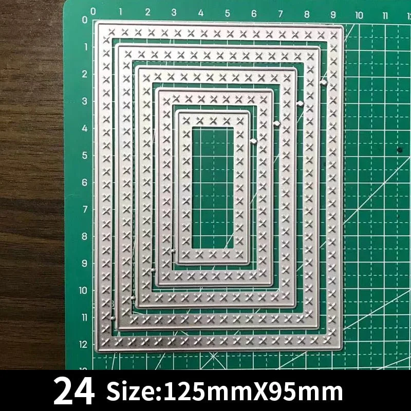 Frames Square Card Curves Border Metal Cutting Dies for DIY Scrapbook Cutting Die Paper Cards Embossed Decorative Craft Die Cut