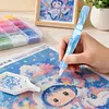 Resin Diamond Painting Point Drill Pen with 4 Various Tips Painting Arts 5D Point Drill Pen Diamonds Art Points Drills Pens for Nail Arts Rhinestone Decorations Cross-Stitch (Sky Blue)