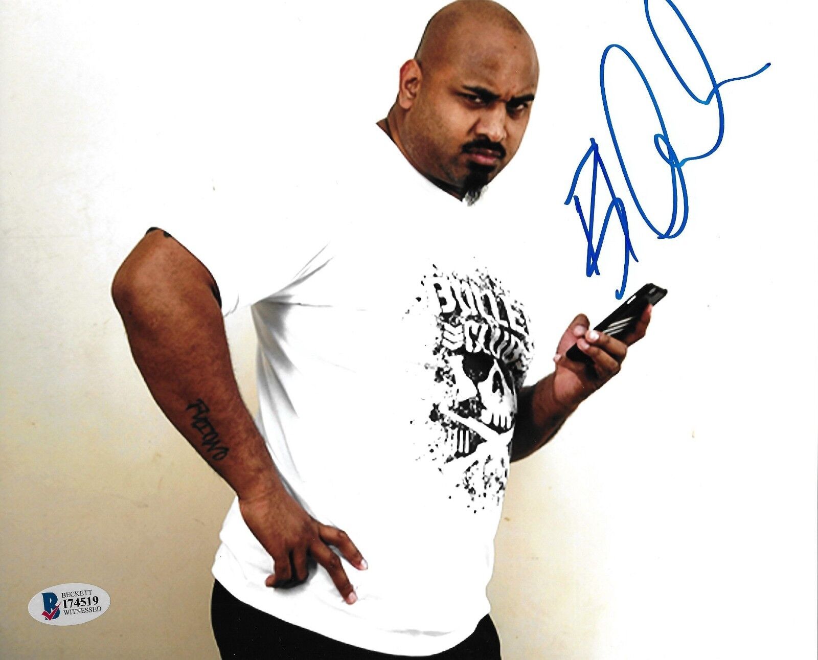 Bad Luck Fale Signed 8x10 Photo Poster painting BAS COA New Japan Pro Wrestling Bullet Club G1 0