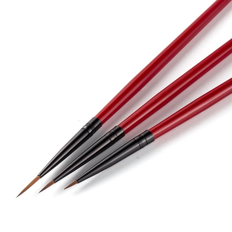 3pcs/Set Nail Brush Nail Art Acrylic Liquid Powder French Stripes Lines Liner Painting Design Brush Dotting Picking Pen Tool-Nail Inspo