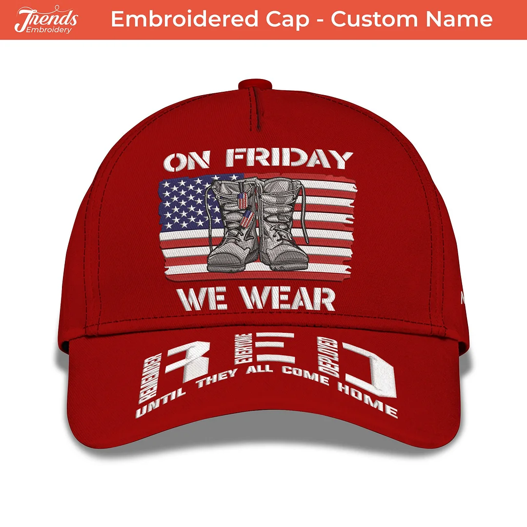 Personalized Red Friday Embroidery Cap: Wear Red, Show Your Patriotism