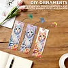 3Pcs DIY Pearl Painting Cat Bookmark with Butterfly Pendant Home Office Supplies Gift for Book Lovers