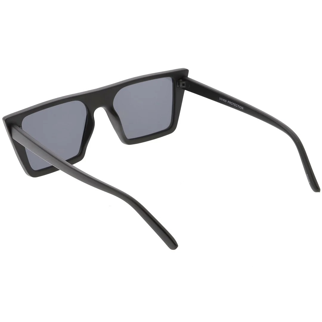 Retro Flat Top Square glasses Neutral Colored Flat Lens 52mm