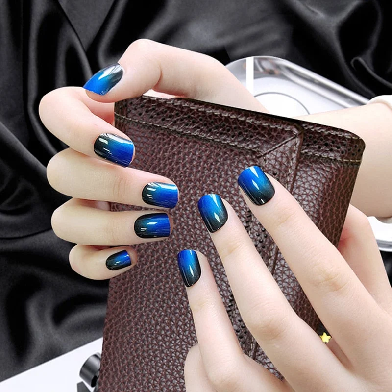 24pcs/set Press on Nail Tips Acrylic 10 Sizes Flower Design Fake Nails Art Full Cover French False Nail Art Tips Artifical Nails-Nail Inspo