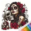 Halloween Full 11CT 3 Strands Stamped Needlework Embroidery Kit 17.71x17.71inch Embroidery Needlepoint Starter Kits Cross Stitch Art and Crafts Kits for Beginners Adults Home Decor