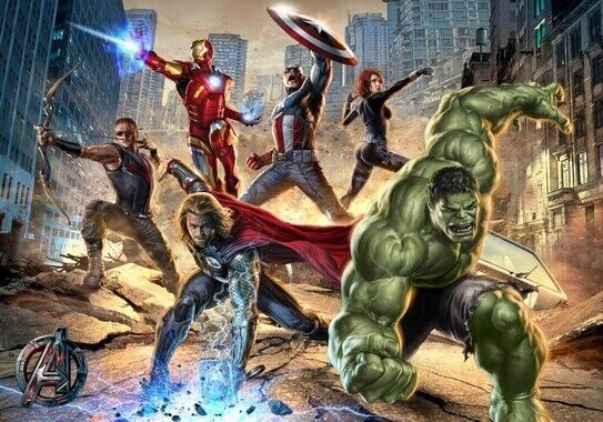 AVENGERS POSTER - THOR - HULK - CAPTAIN AMERICA - GLOSS Photo Poster painting INSERT -  POST