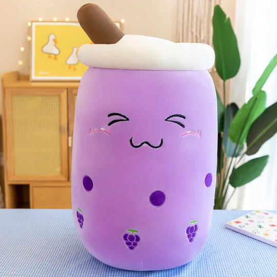 Cuteeeshop Purple Grape Boba Tea Plush Kawaii Plushies For Gift