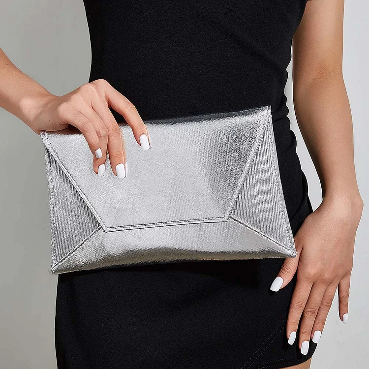 Dinner Silver Shiny Simple Envelope Bag