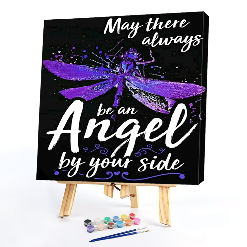 

40*40CM - Paint By Numbers - Purple Dragonfly, 501 Original