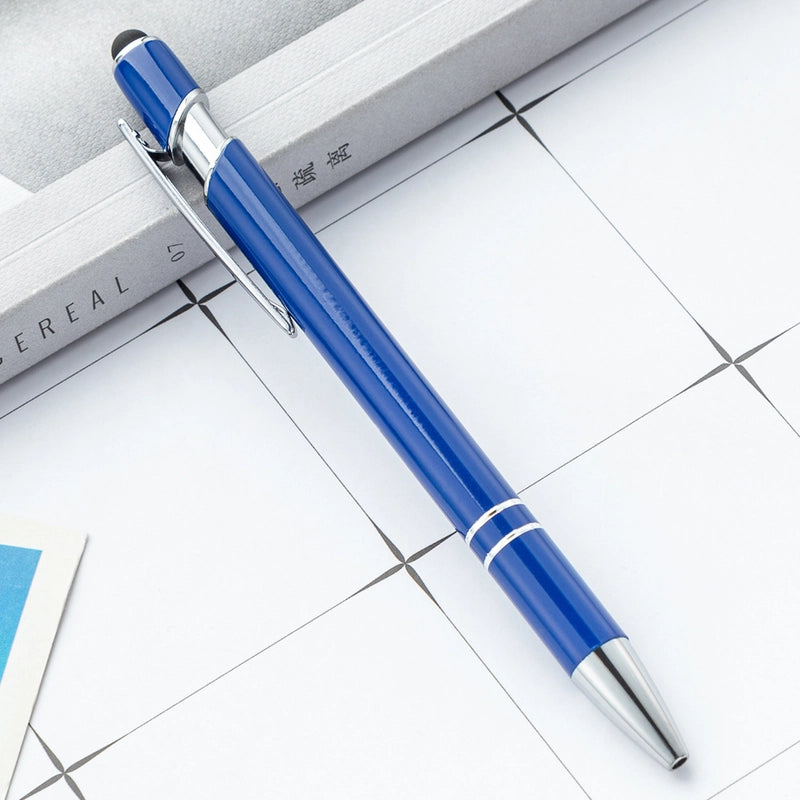 Factory Metal Pressing Pen Meji Capacitor Ballpoint Pen Aluminum Rod Spray Glue Gift Pen Touchscreen Stylus Printing Logo