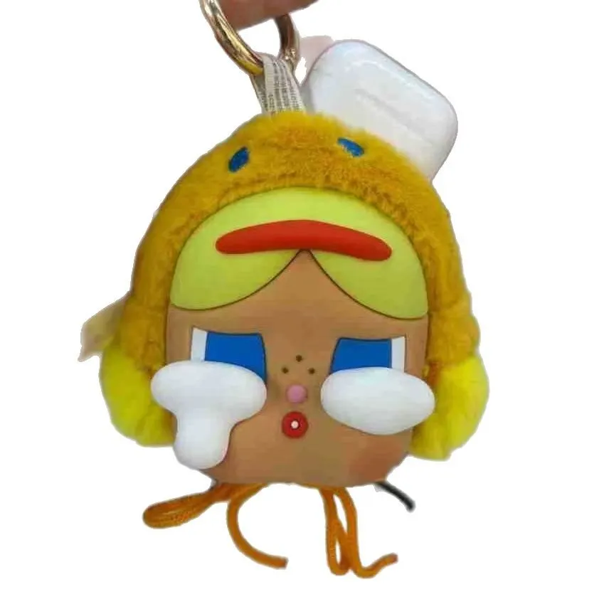 New crying baby earphone bag, vinyl face plush keychain, Southeast cross-border pendant, doll tide play series pendant batch