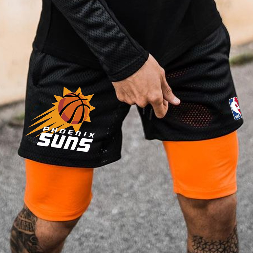 Men's Comfort Fitness Double Layer Athletic Shorts