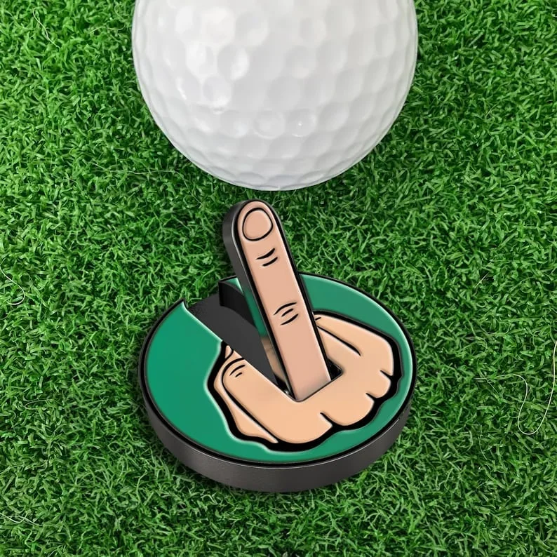 🏑 Funny Middle Finger Golf Ball Marker