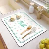 Cream Diatom Mud Coffee Machine Cups Water Uptake Mat Modern Home Kitchen Tabletop Cabinet Mat