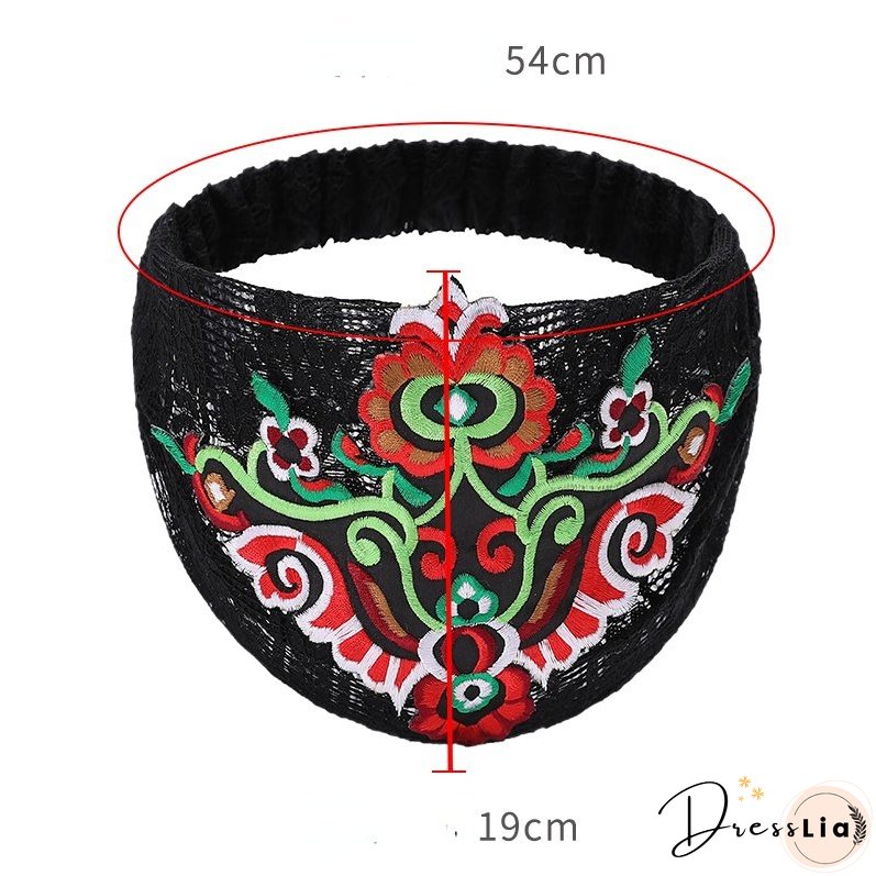Women's fashion trends in hairband ethnic headdress embroidered hair accessories