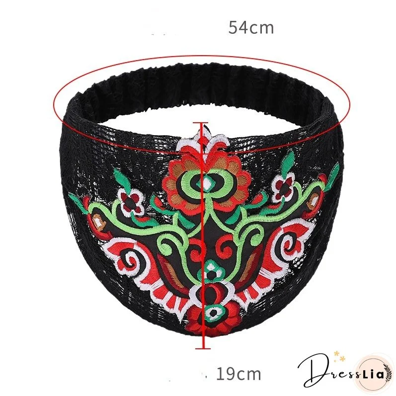 Women's fashion trends in hairband ethnic headdress embroidered hair accessories