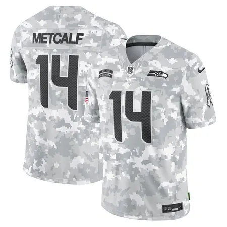 Men's Seattle Seahawks DK Metcalf  Arctic Camo 2024 Salute to Service Limited Jersey L2YH