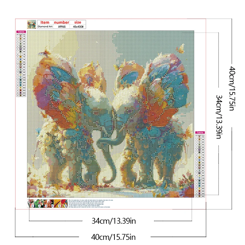 Diamond Painting - Full Round Drill - Elephant(Canvas|40*40cm)