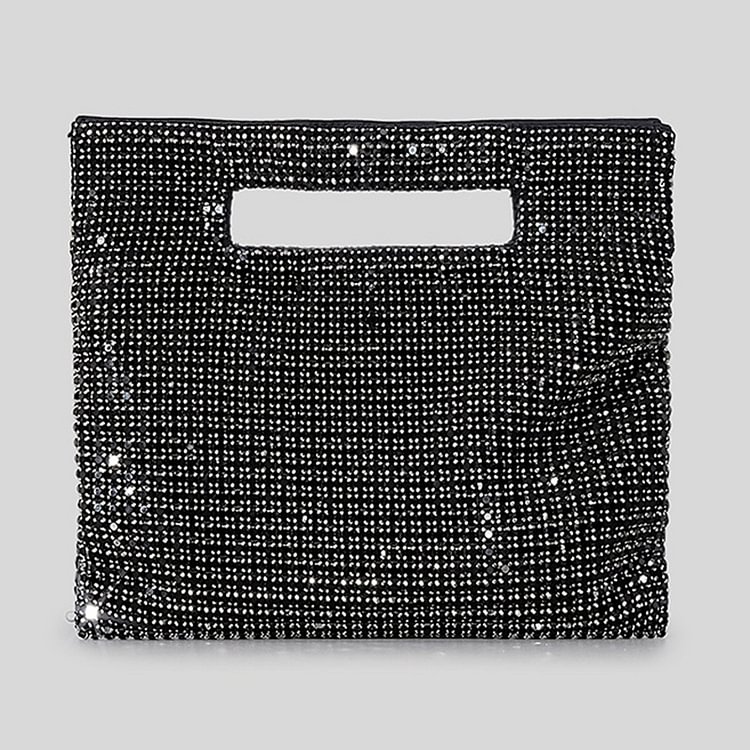 Fashion Black Rhinestone Clutch Bag