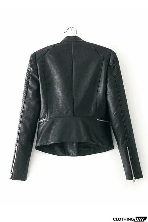 Zipper Slim Leather Jackets