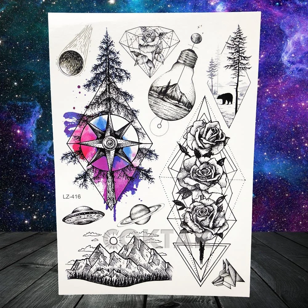 COKTAK Sexy Watercolor Lavender SweetPeas Flower Blossom Temporary Tattoos Sticker Fake Tattoo For Women Girl Art Daisy Tatoos