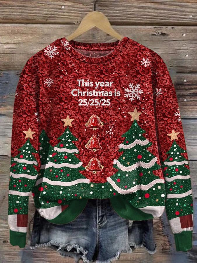 Women's This Christmas 25/25/25 In 2025 Years Print Winter Sweatshirt 
