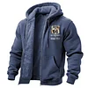 Men's Vintage Route 66 Road Trip Fleece Pocket Full Zip Long Sleeve Hoodie Jacket by Inlyline