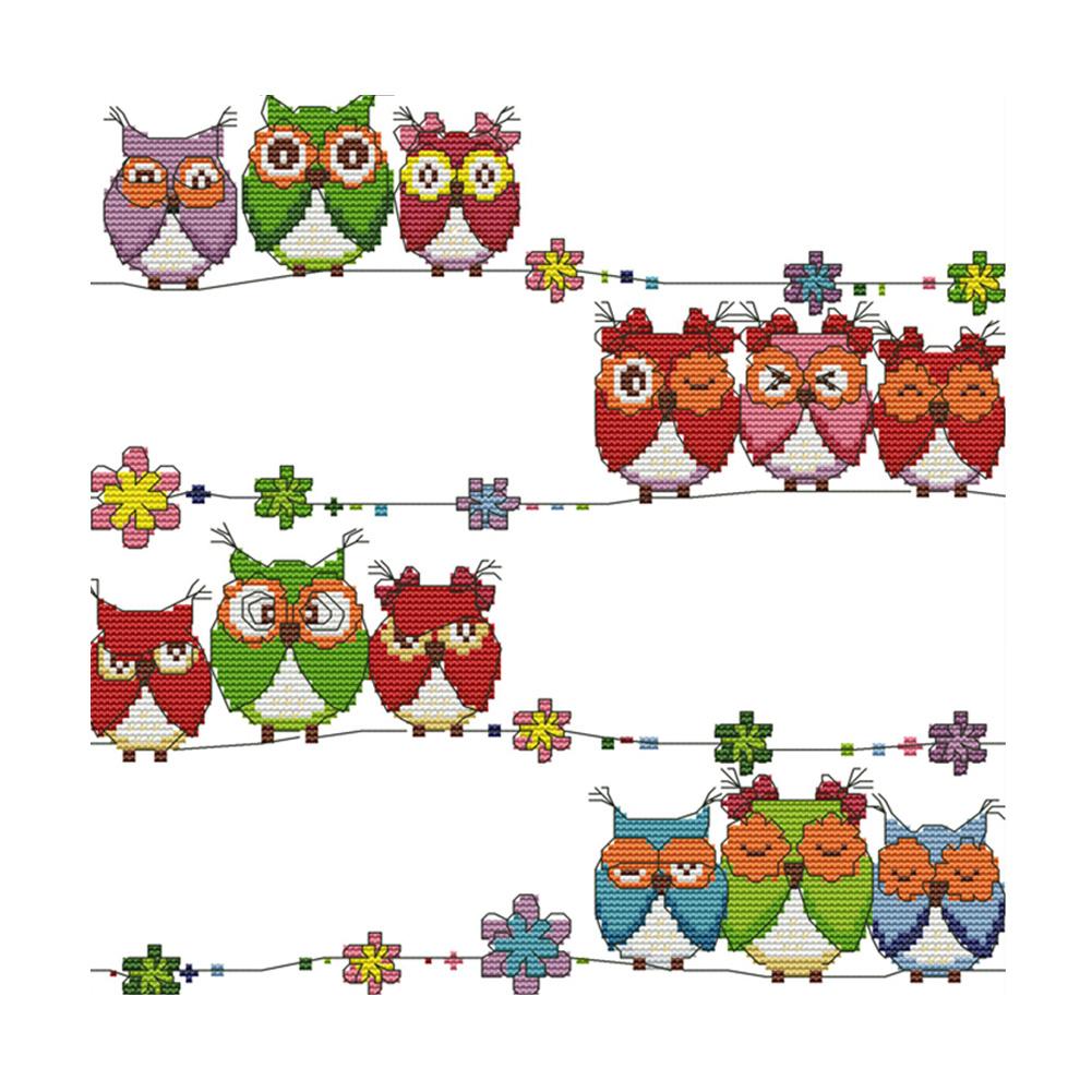 

Cute Owl - 14CT Stamped Cross Stitch - 34*34cm, 501 Original