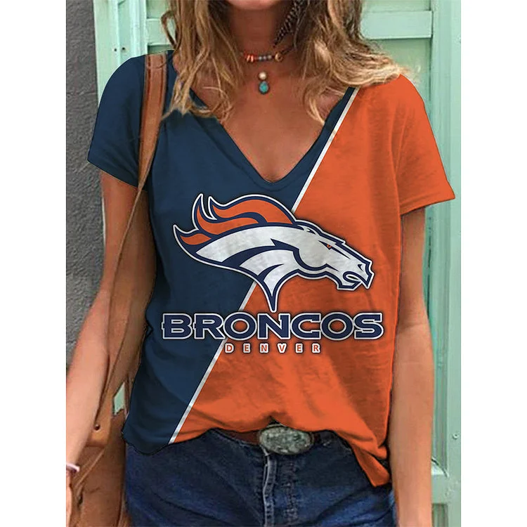 Denver Broncos Lightweight Short Sleeve V-Neck T-Shirt