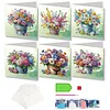 (US Local)6Pcs Flower Bucket DIY Diamond Painting Card for Holiday Party Favors for Kids Greeting Card Kit