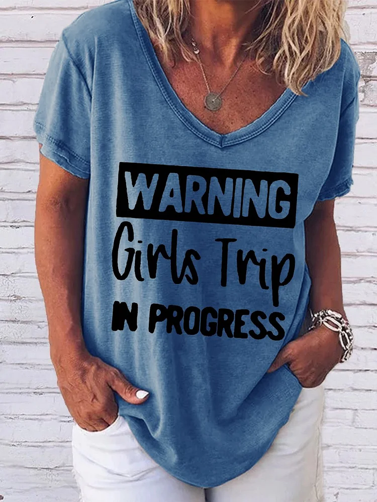 Bestdealfriday Warning Girls Trip In Progress Women's T-Shirt 11777422