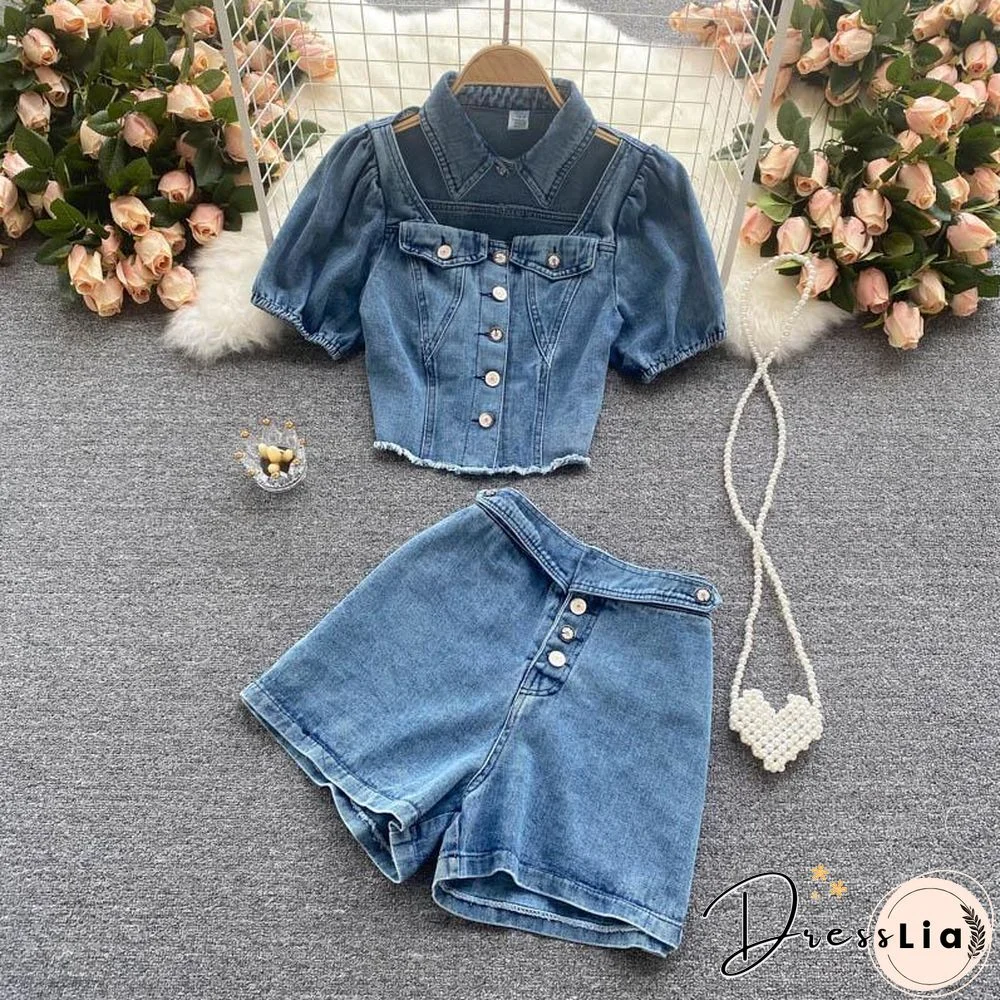 Fashion Denim Two-Piece Set P11548