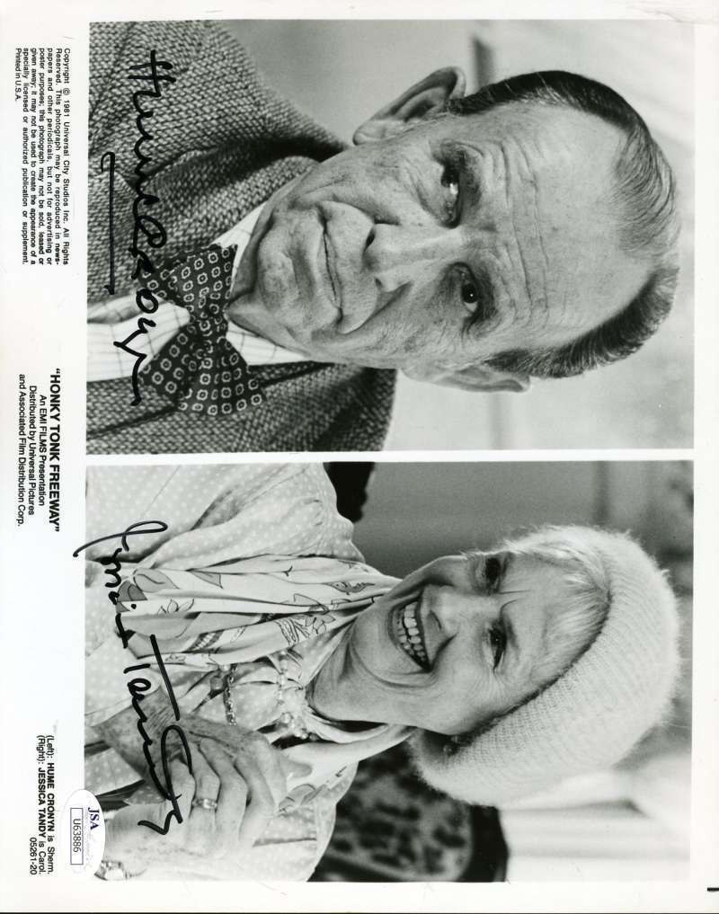 Hume Cronyn Jessica Tandy Jsa Coa Hand Signed 8x10 Photo Poster painting Autograph