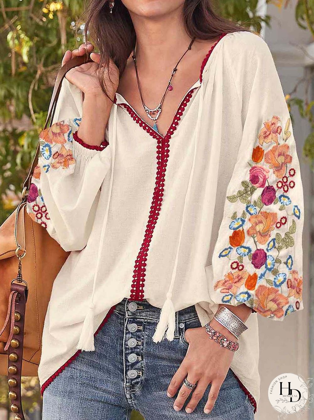 Long Sleeve Sexy Floral Tops