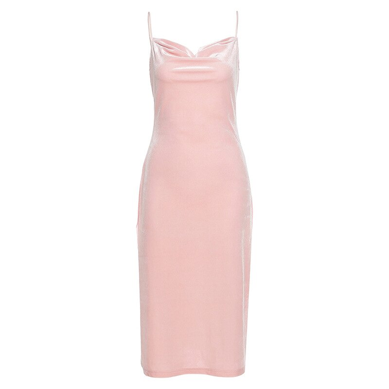  Pink Y2K Dress Up Party Spaghetti Strap Sexy Split Out Solid Straight Sliver Summer Dress Female Elegant Pajamas 2025 New