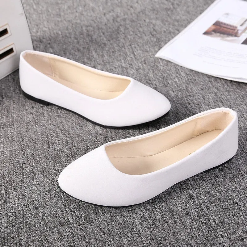 Women Flat Shoes Trend Simple Sweet Classic Candy Colors New Autumn Summer Casual Flock Flats Boat Cute Girls Flats Office Shoes