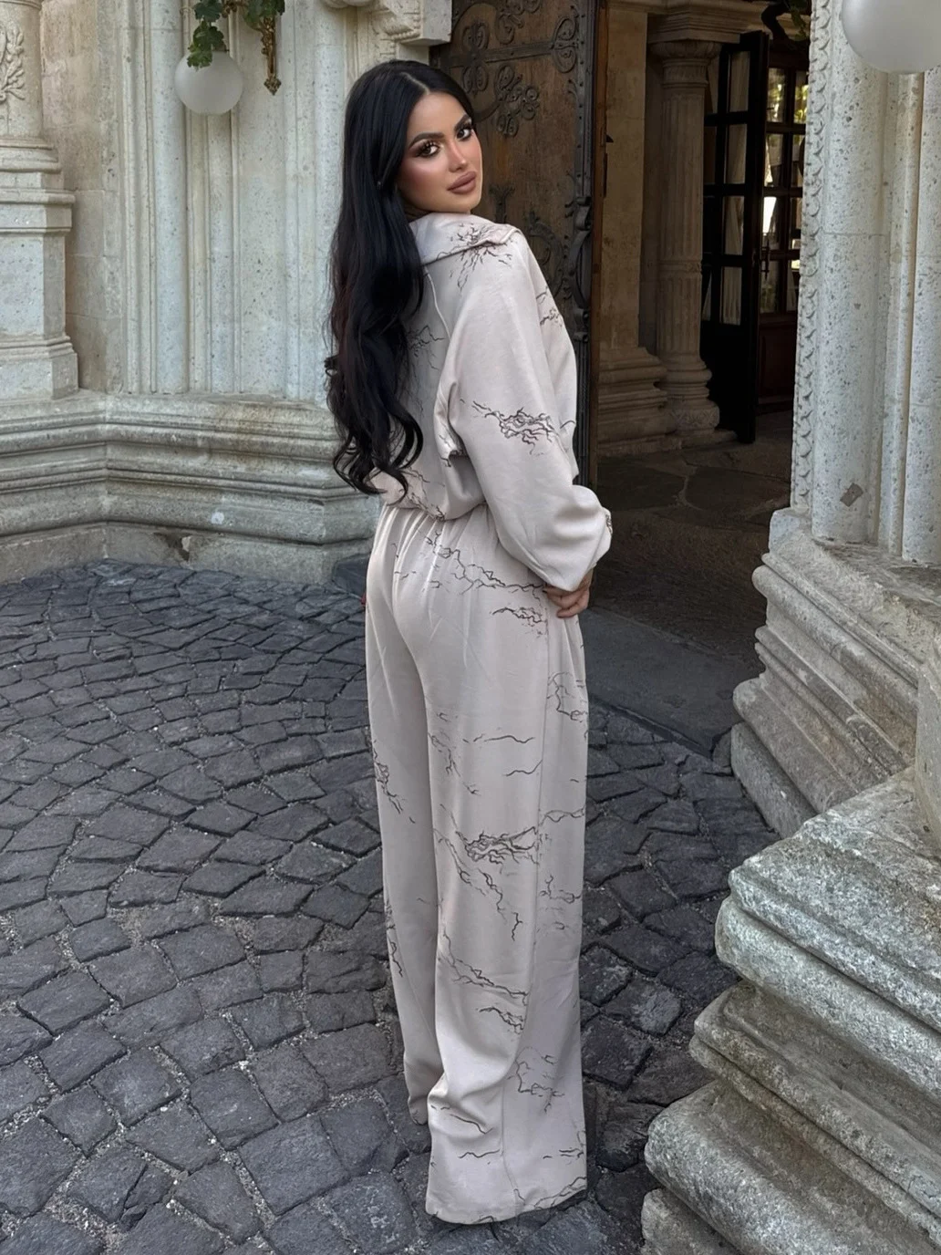 Athvotar Athvotar Push Branch Print Hooded Jacket Set Black And White Optional Loose Version Of Ultra-Comfortable Fashion Woman