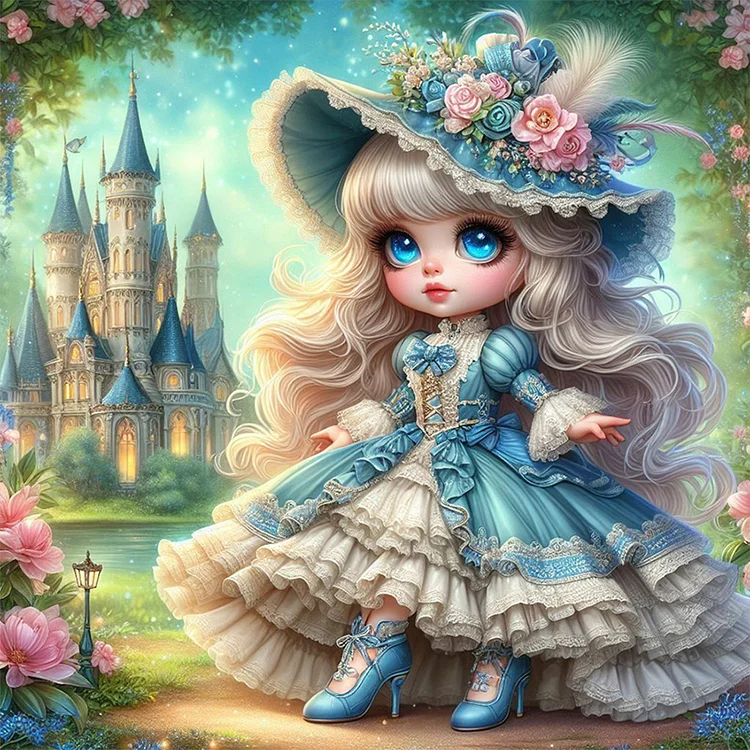 Princess Girl 30*30CM (Canvas) 30*30CM Full Round Drill Special Shaped Drill Diamond Painting gbfke