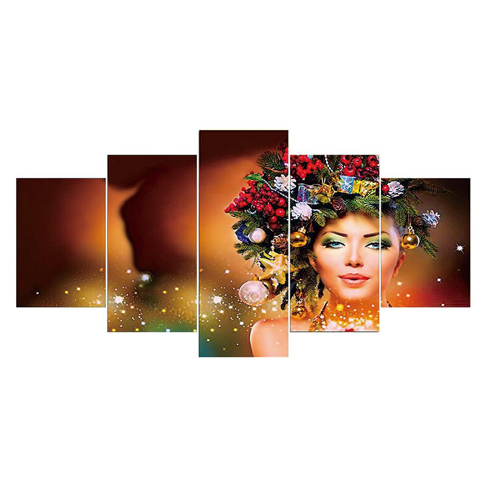 

95*45CM - Multi-picture Round Drill Diamond Painting - 5pcs Beauty, 501 Original