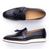 Luxury Men's Black Tassel Leather Loafers