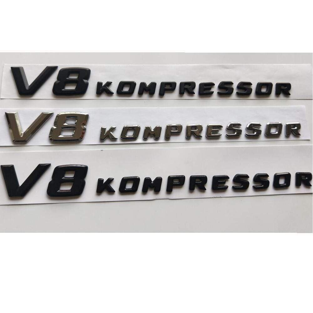 V8 KOMPRESSOR Letters Badge Emblem Emblems Decal Sticker for Mercedes Benz AMG V8KOMPRESSOR voiturehub dxncar