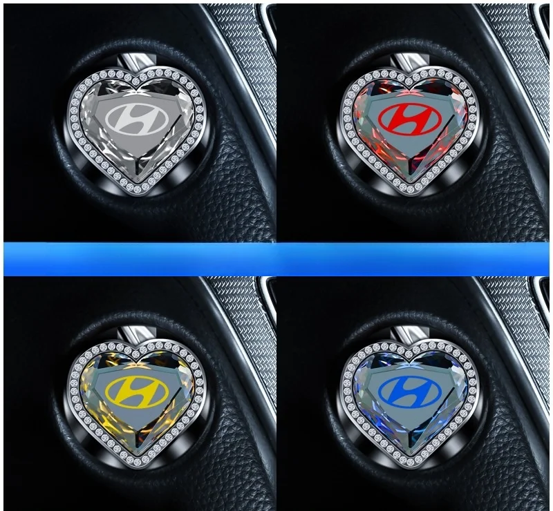 "Crystal Heart" car one-button start protective cover