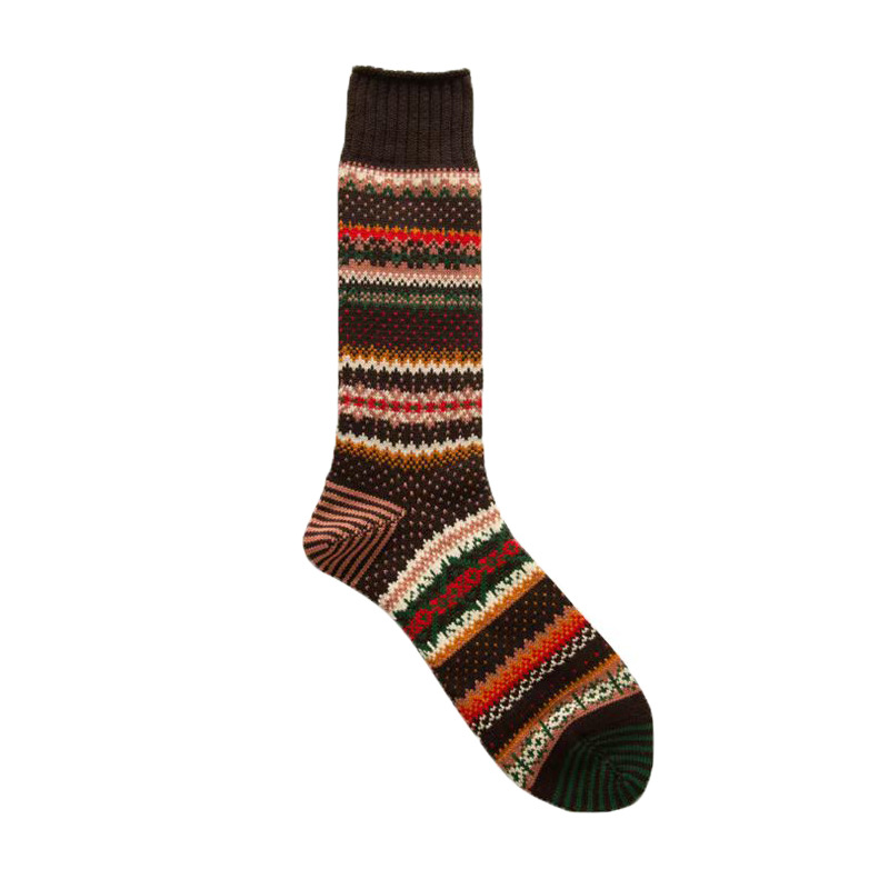 Soft Warm Retro Tribal Rainbow Contrasting Socks wearshes