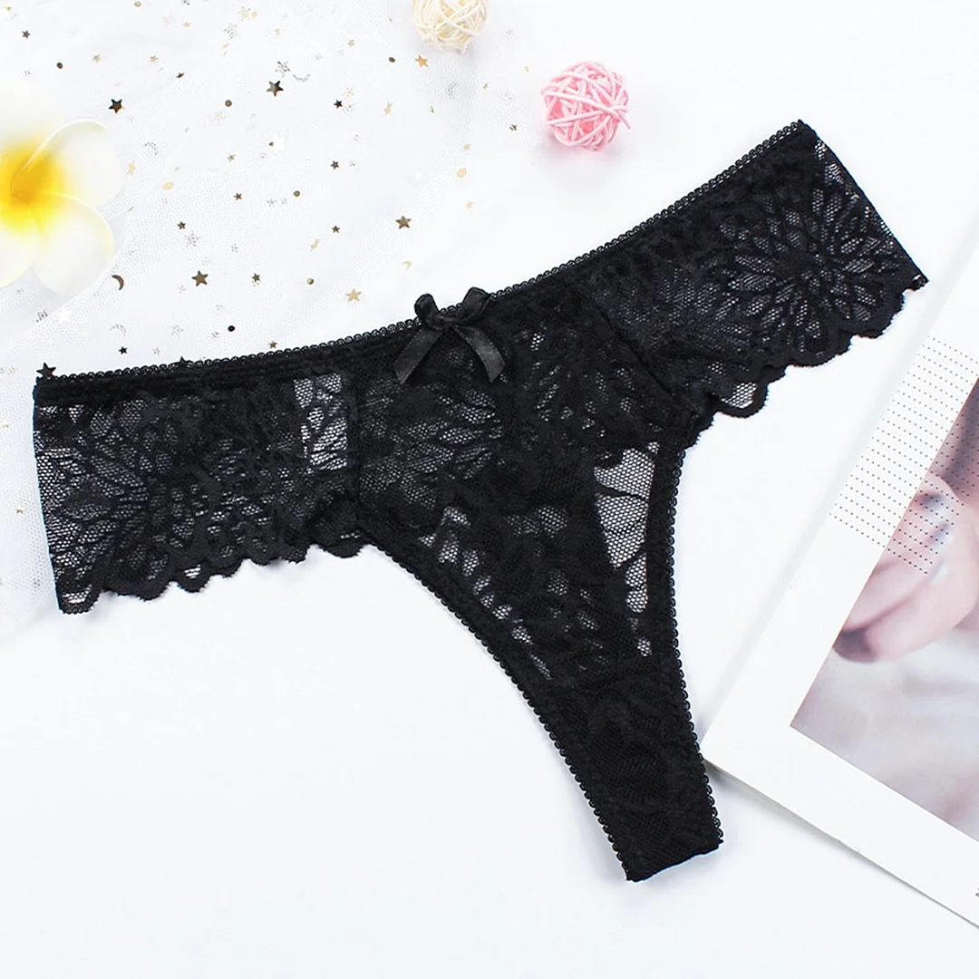 Sexy Women Lace Underwear Flowers Low Waist Hollow Out Panties Female G-string Temptation Sexy Lingerie Plus Size S-3XL Thongs