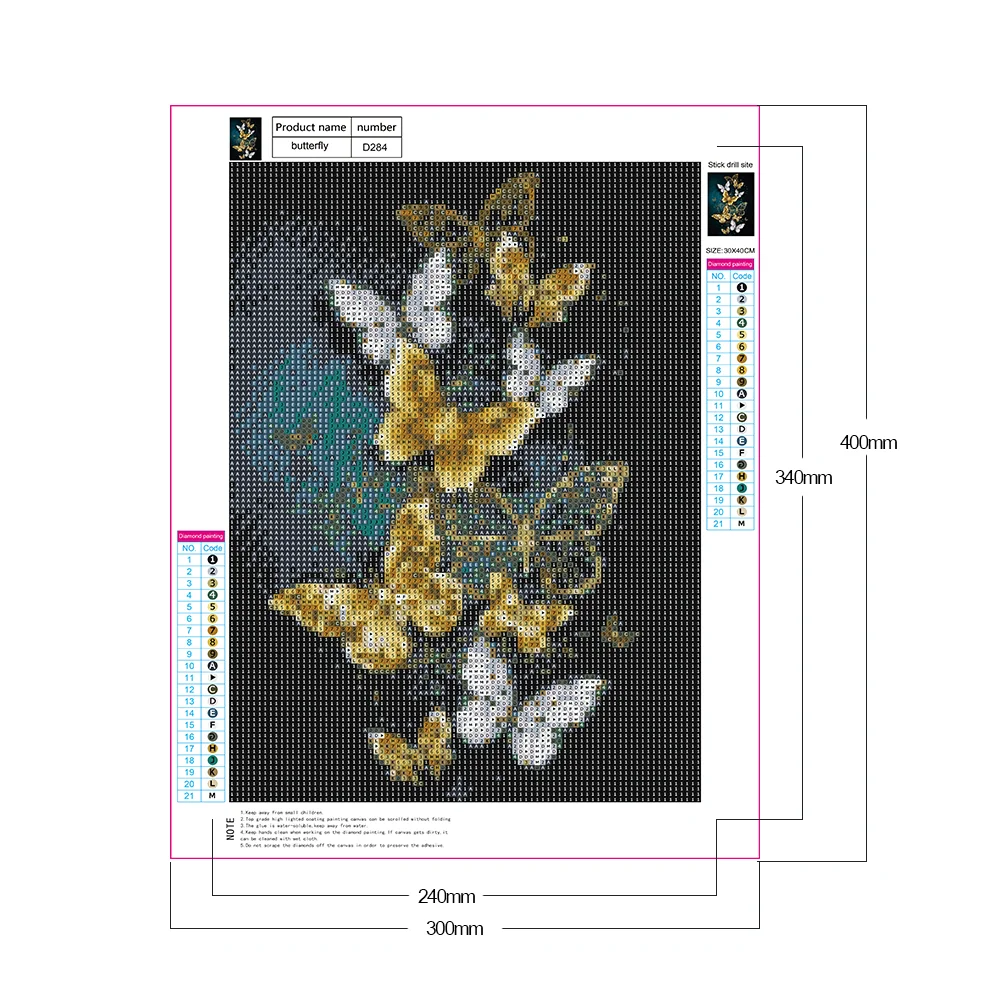 Diamond Painting - Full Round Drill - Butterfly(30*40cm)