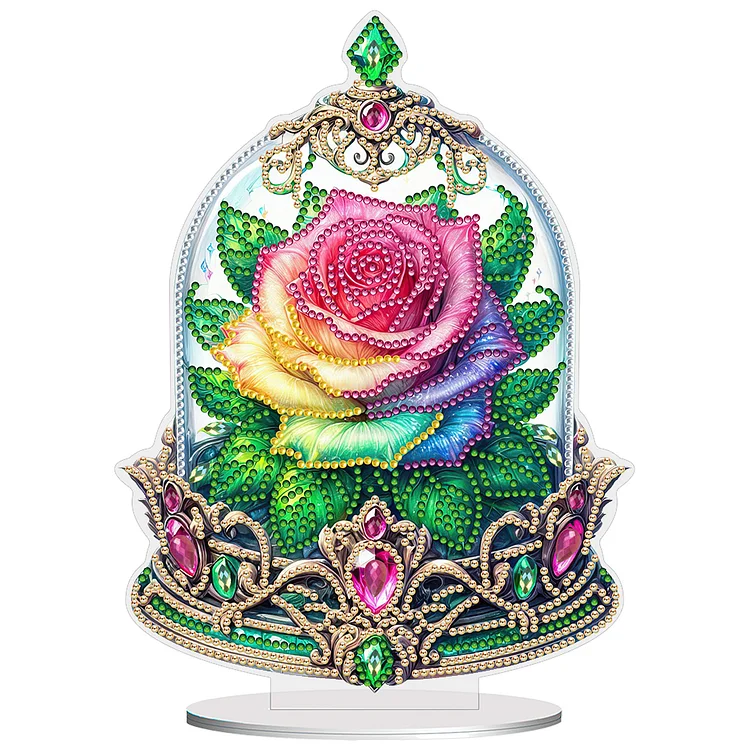 Special Shape Single-Side Rose Crystal Box Desktop Diamond Painting Home Craft