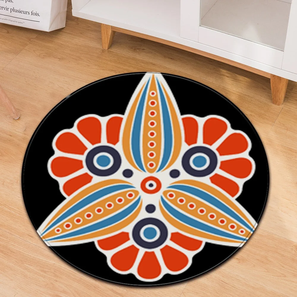 Modern Round Carpet Computer Chair cushion Kids Room Carpet 3D Printing Bedroom Floor Bedside Mat Living Room  Decoration Rug