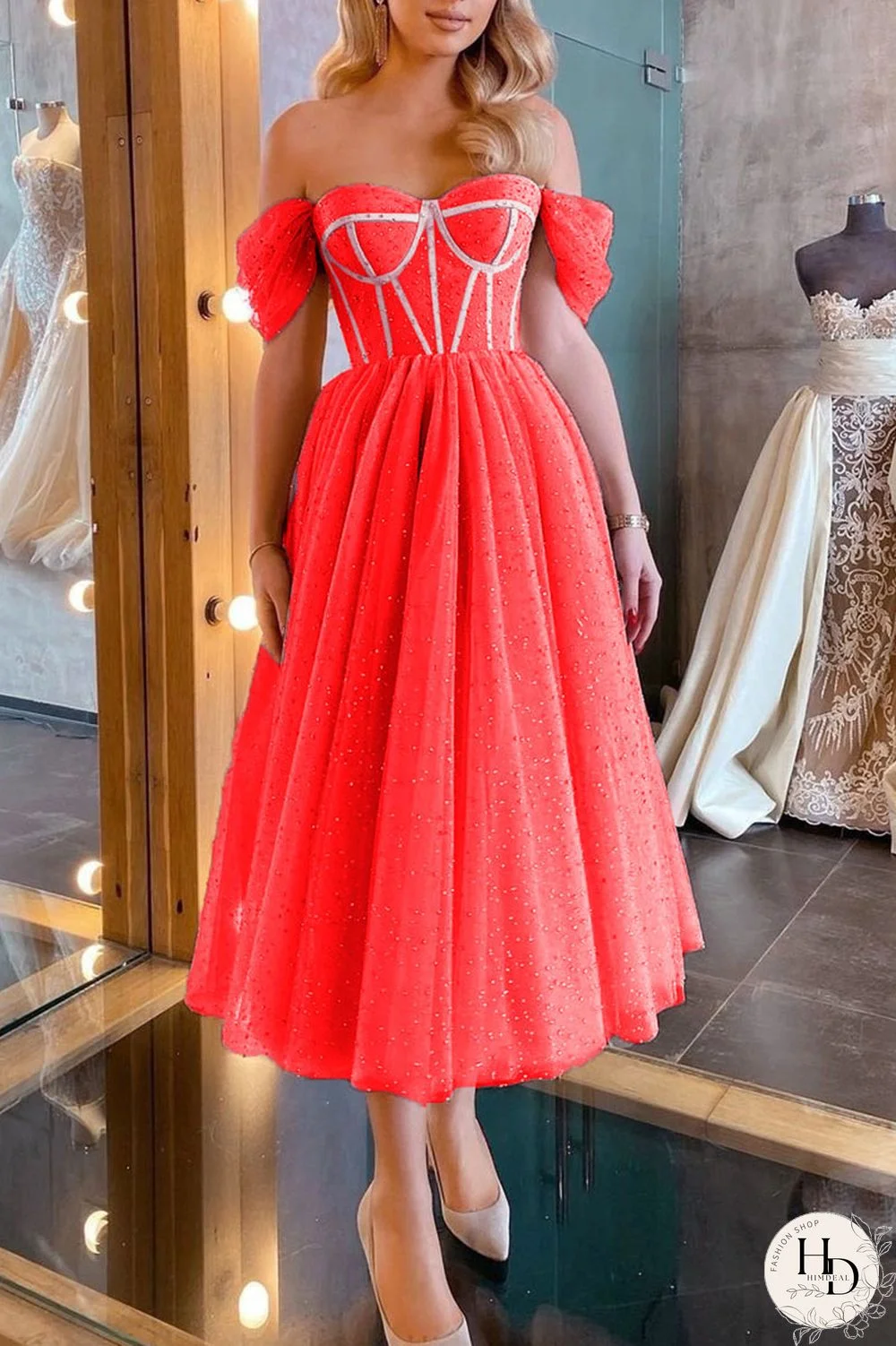 Apricot Sexy Elegant Solid Split Joint Strapless Evening Dress Dresses