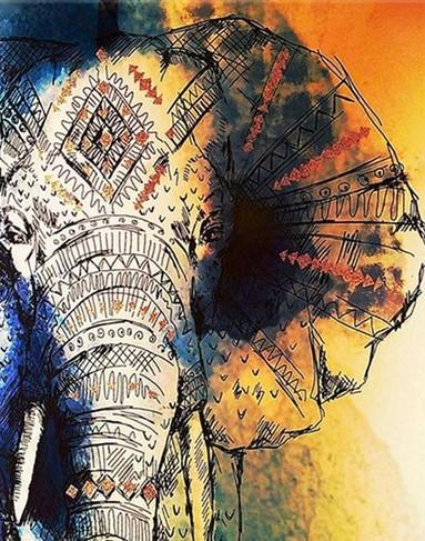

Indian Elephant – Paint By Numbers - 40*50CM, 501 Original